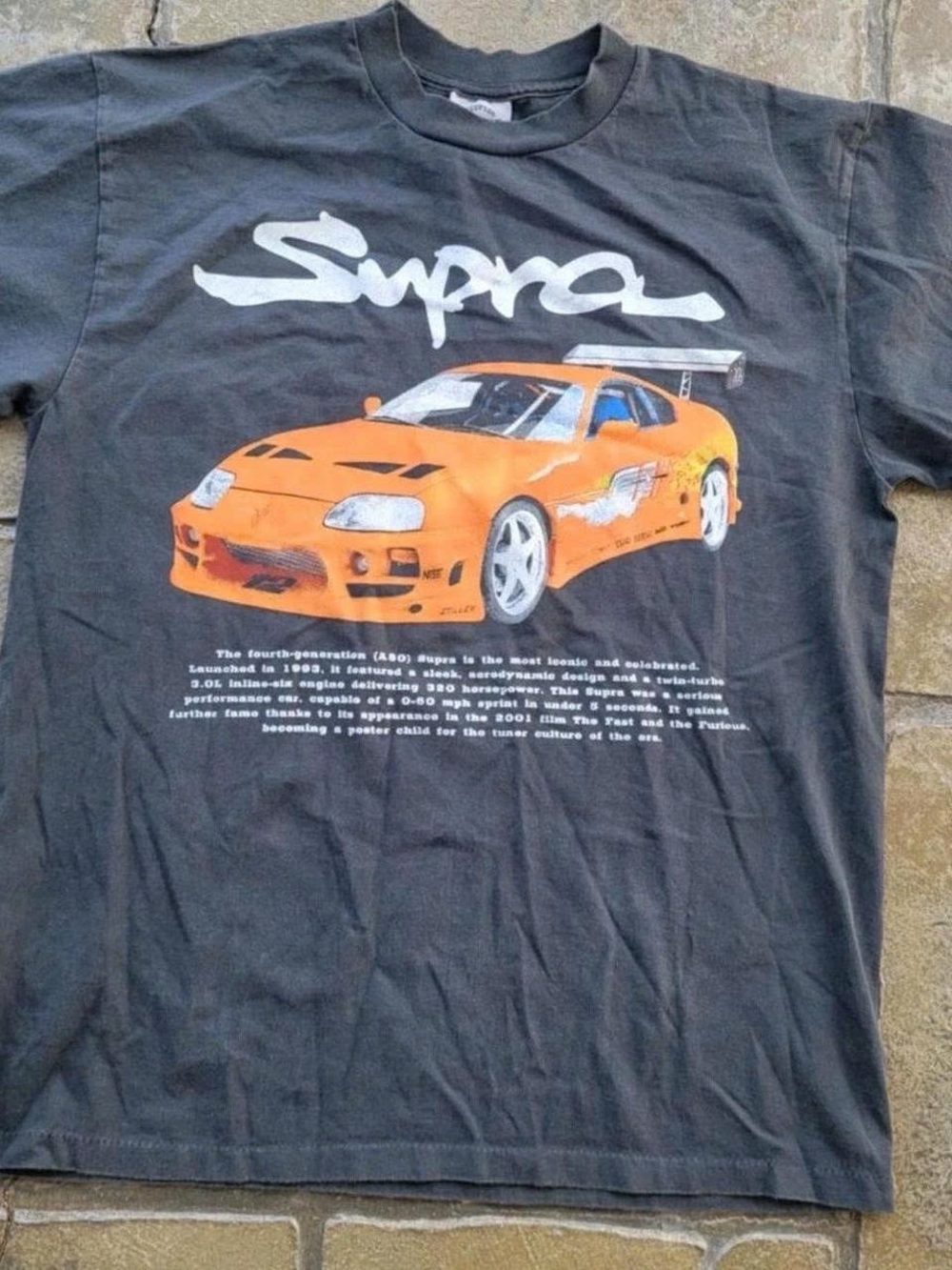 Gildan Black Tee with Orange Sports Car Graphic